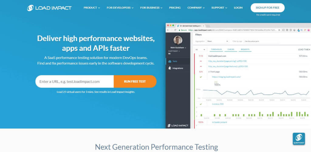 Load Impact PageSpeed Test Tool