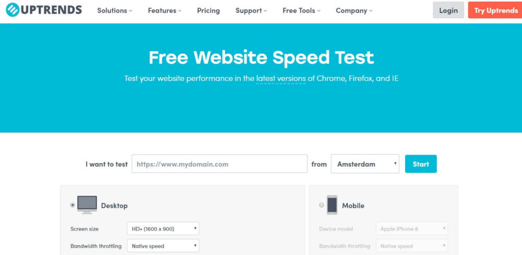 Uptrends PageSpeed Test Tool
