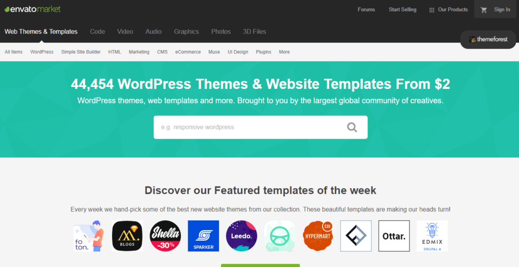 ThemeForest WordPress Theme Shop