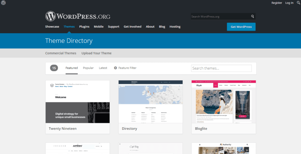 WordPress Theme Directory Theme Shop